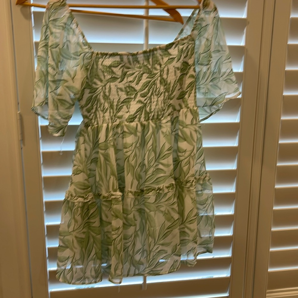 Green floral dress